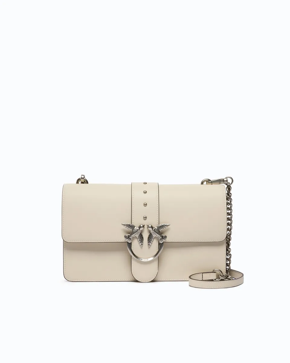 Pinko Love One torebka średnia biała skórzana crossbody
