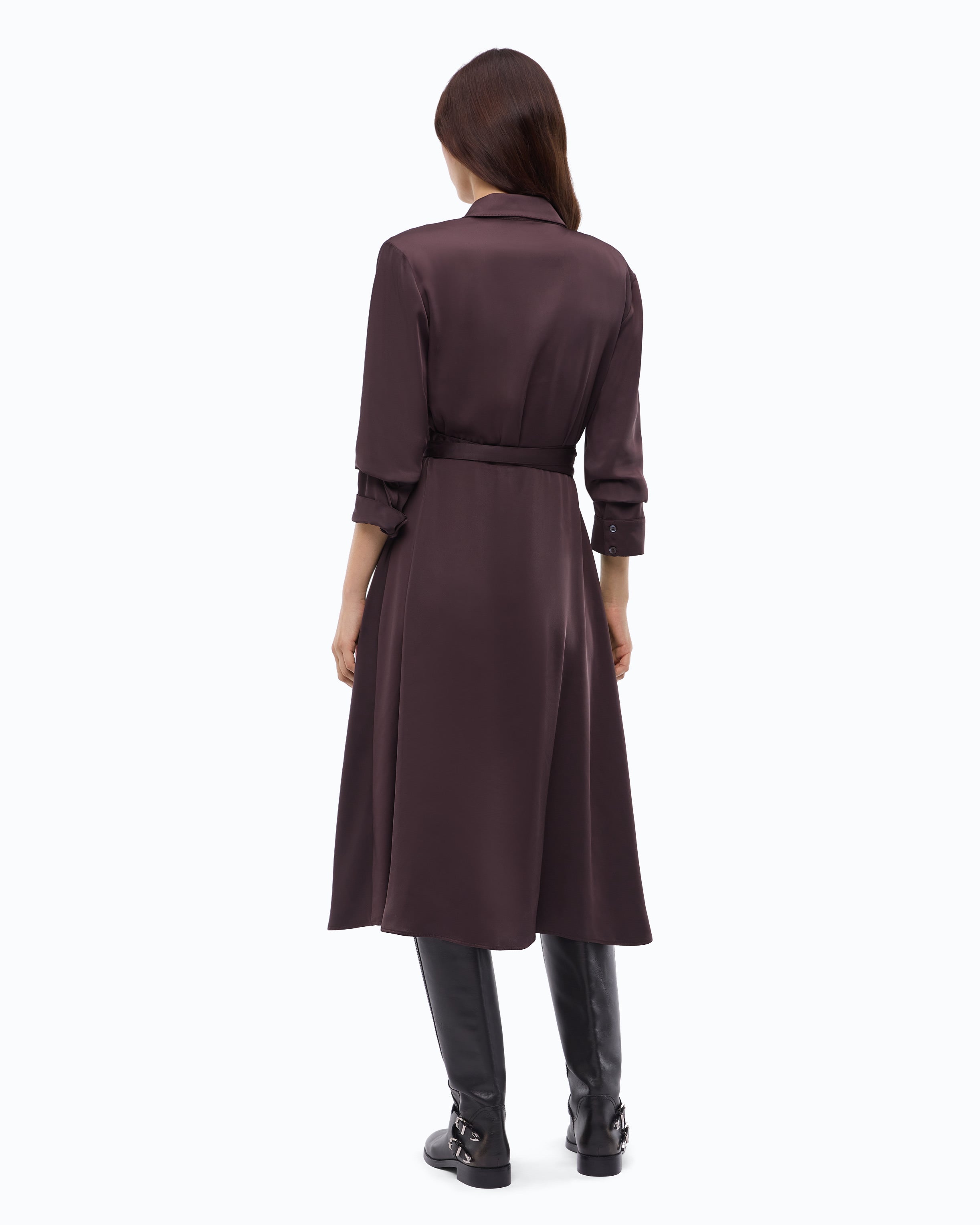 Pinko Ankur Dress sukienka midi brązowa kopertowa