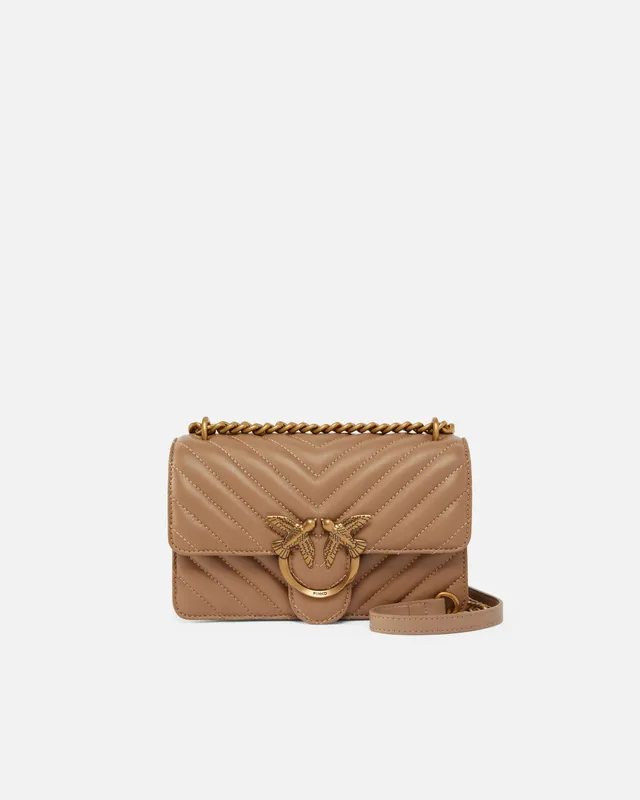 Pinko Love One Mini torebka brązowa chevron