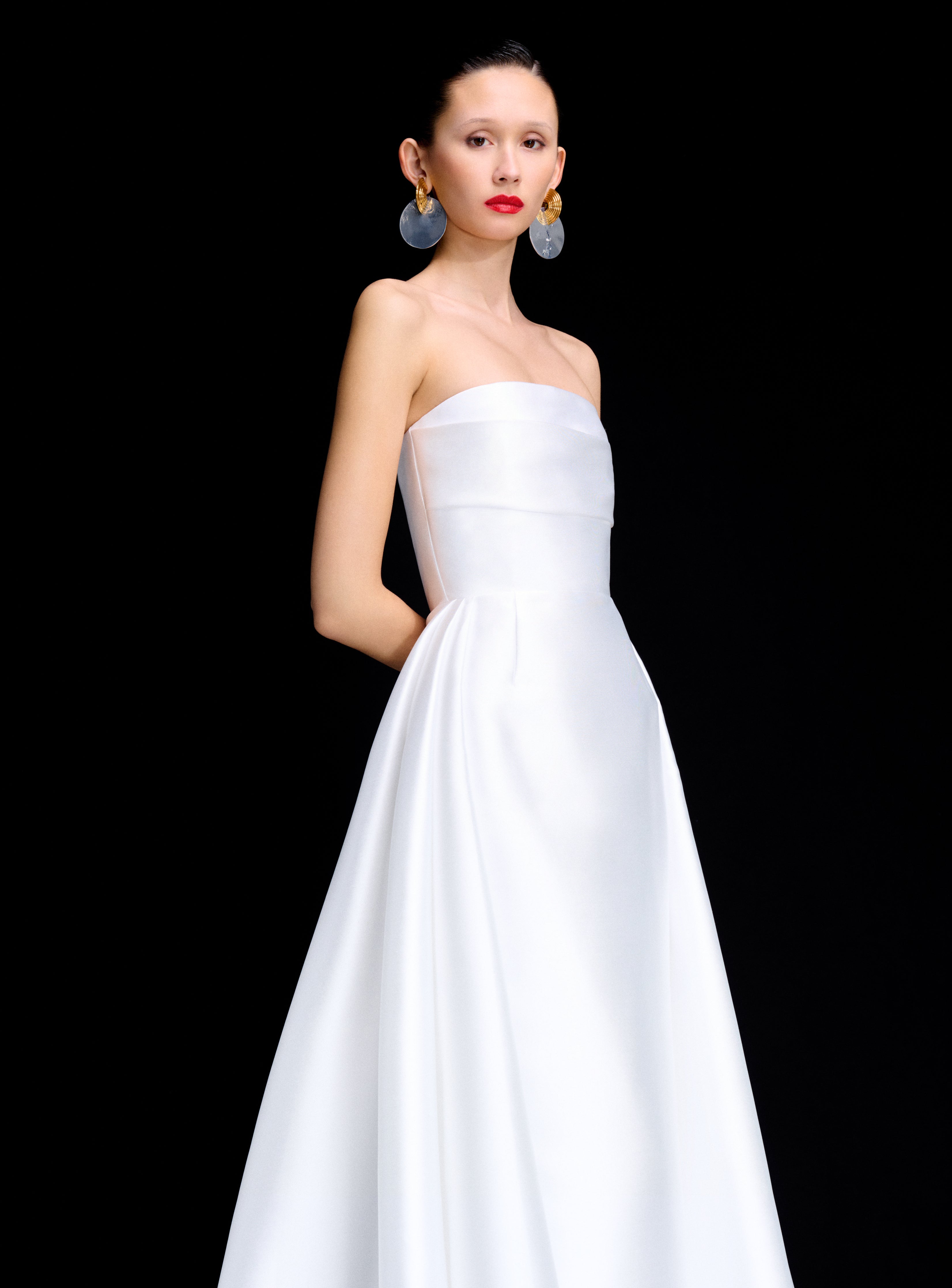 Solace London Tiffany sukienka Cream ślubna maxi