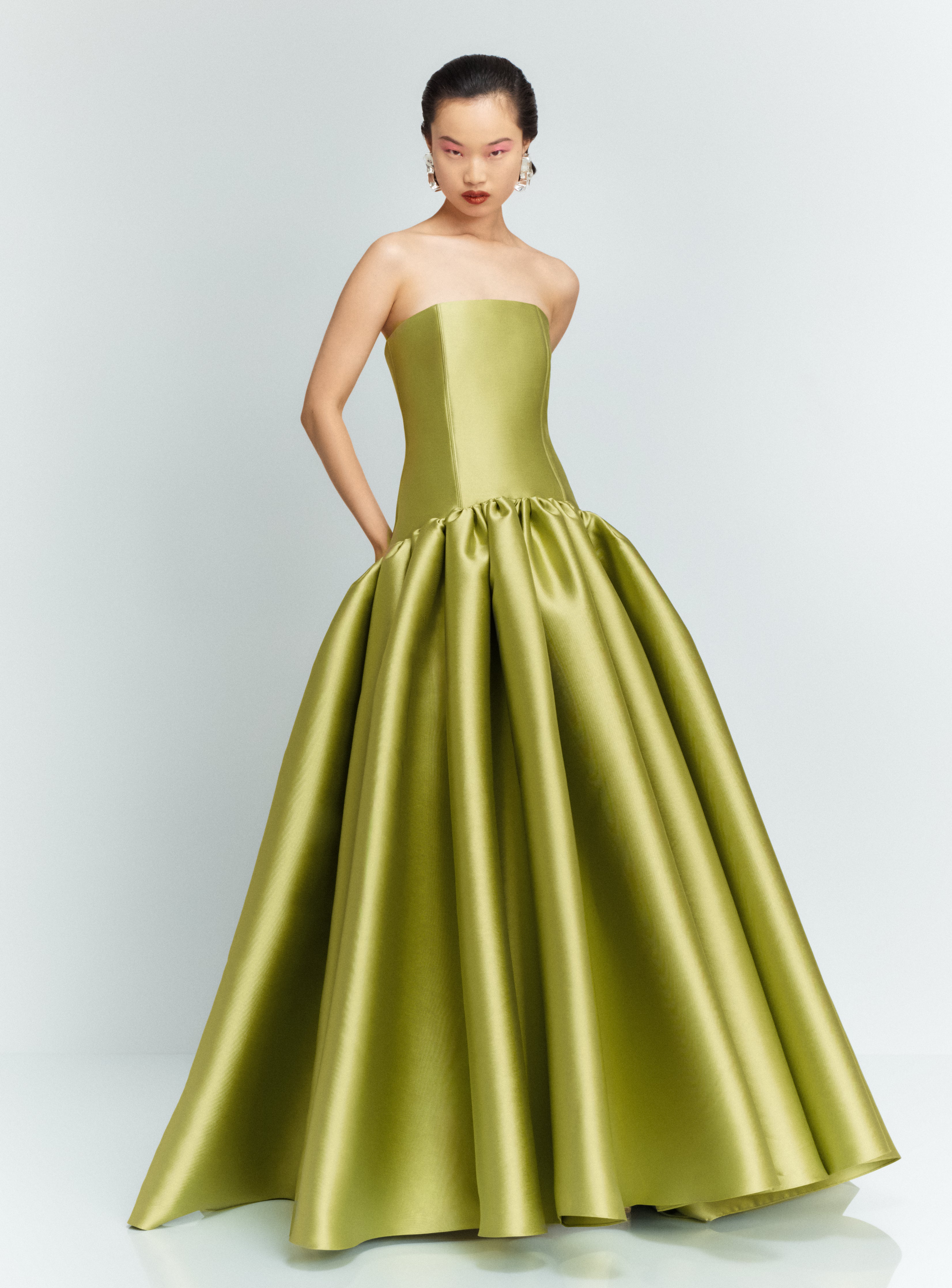 SOLACE LONDON The Cassias Maxi Dress sukienka gruszkowa zieleń