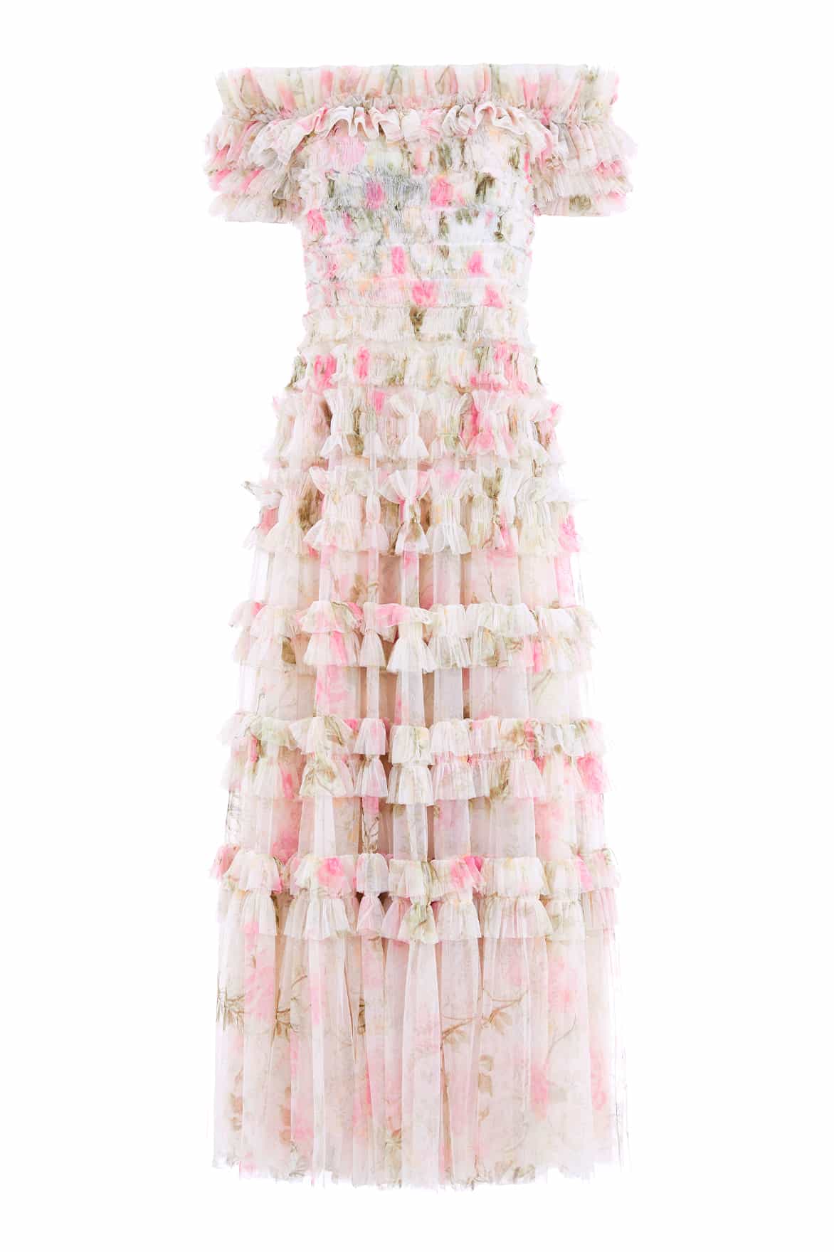 Needle & Thread Rose Lisette Off-Shoulder sukienka wieczorowa Multi tiulowa