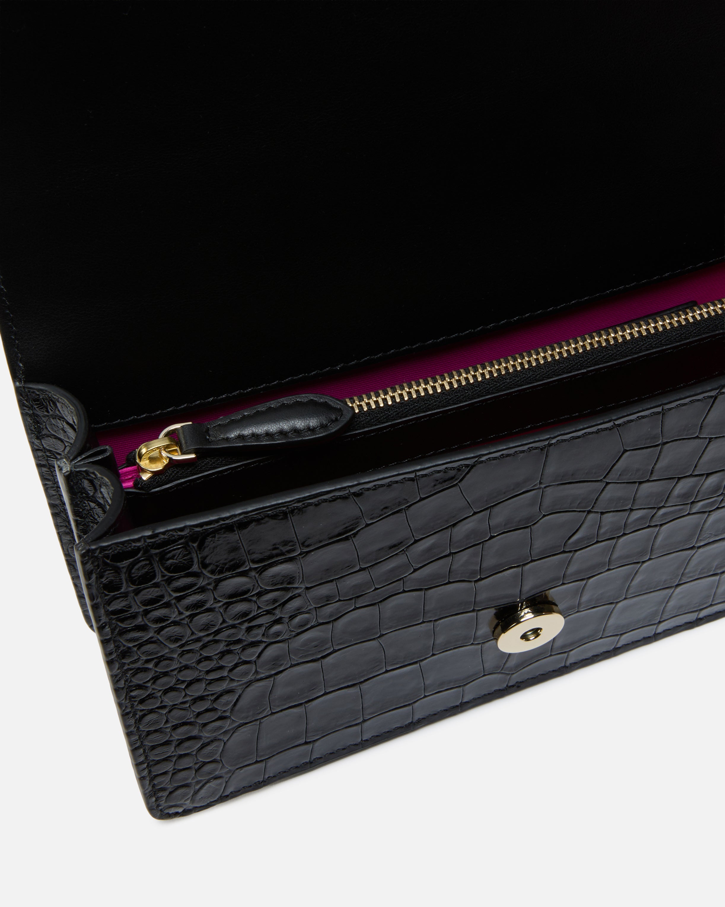 Pinko Love Bag One Mini torebka skórzana czarna krokodyl