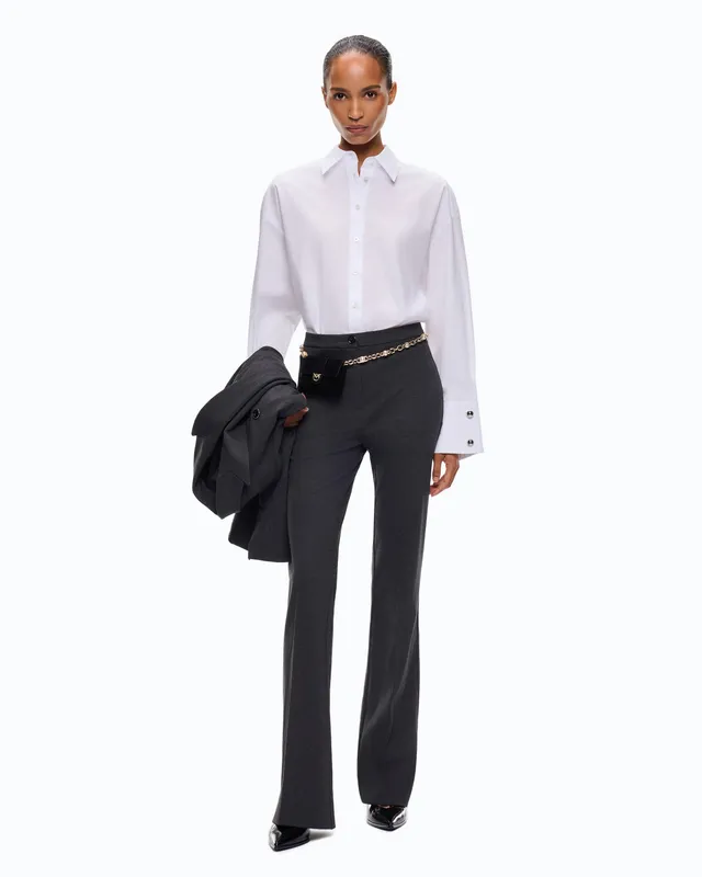 Pinko Clementi koszula poplinowa oversize biała