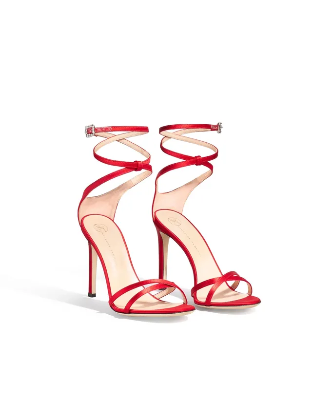 Temperley London Vixen sandały czerwone 10 cm