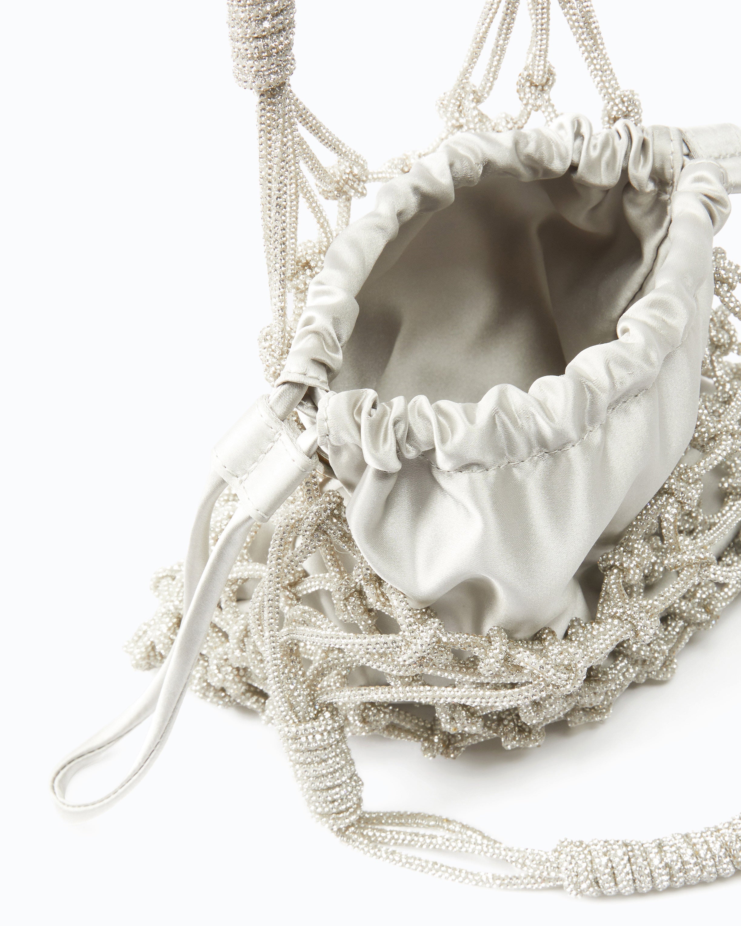 Pinko Handbag Mini torebka kryształki srebrna