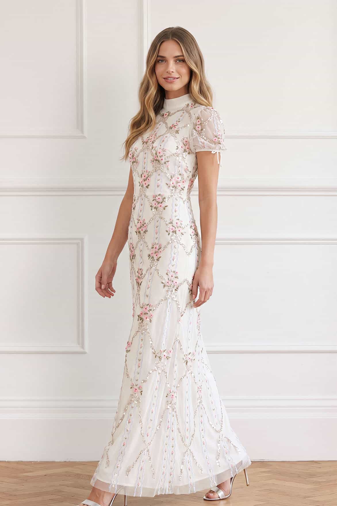 Needle & Thread Lovers Lace Ribbon Gown suknia biała haftowana
