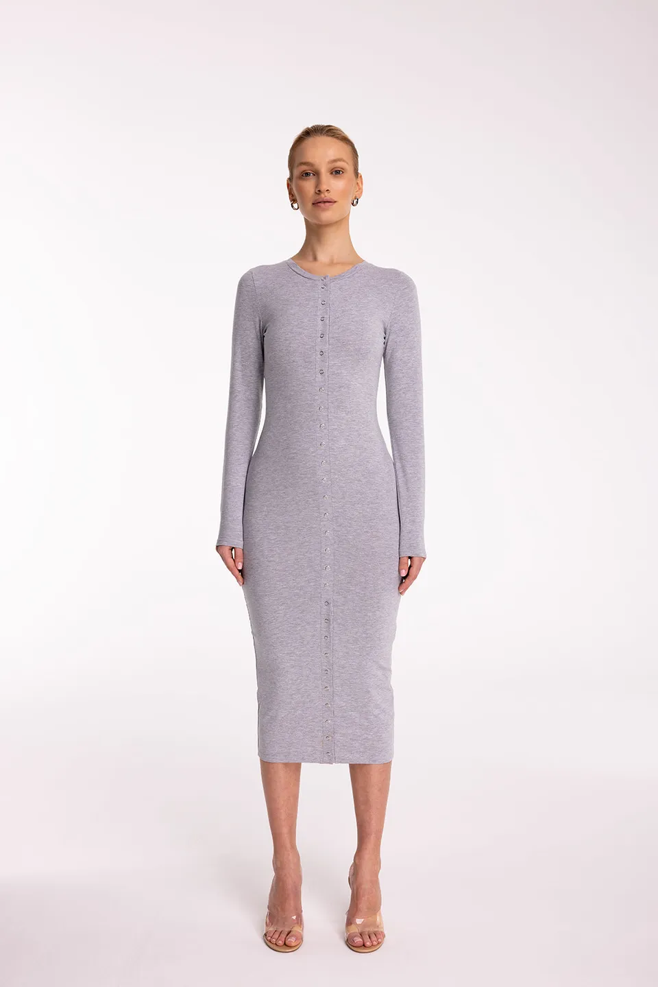 Nudyess Selflove sukienka midi Light Melange napy