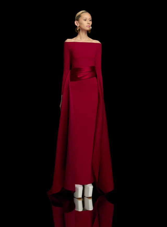 SOLACE LONDON Irma sukienka wieczorowa bordowa maxi