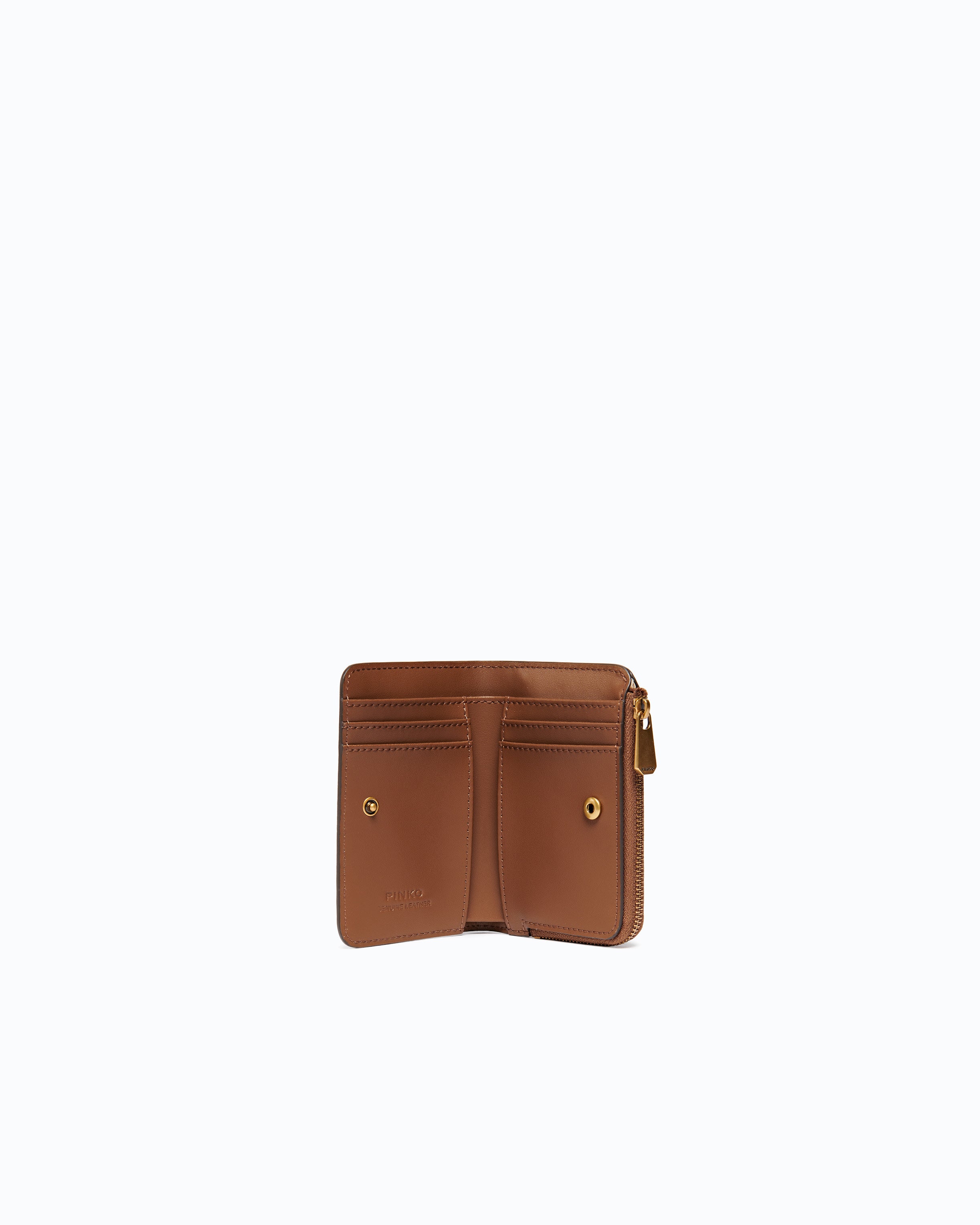 Pinko Mini Wallet portfel skórzany mały z zamkiem