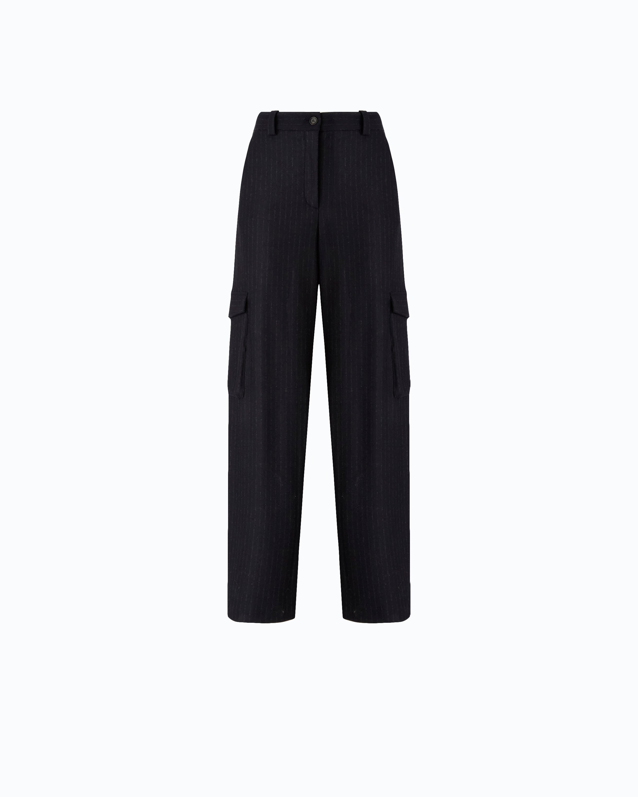 Pinko Caldaro Pants spodnie w prążek niebieskie