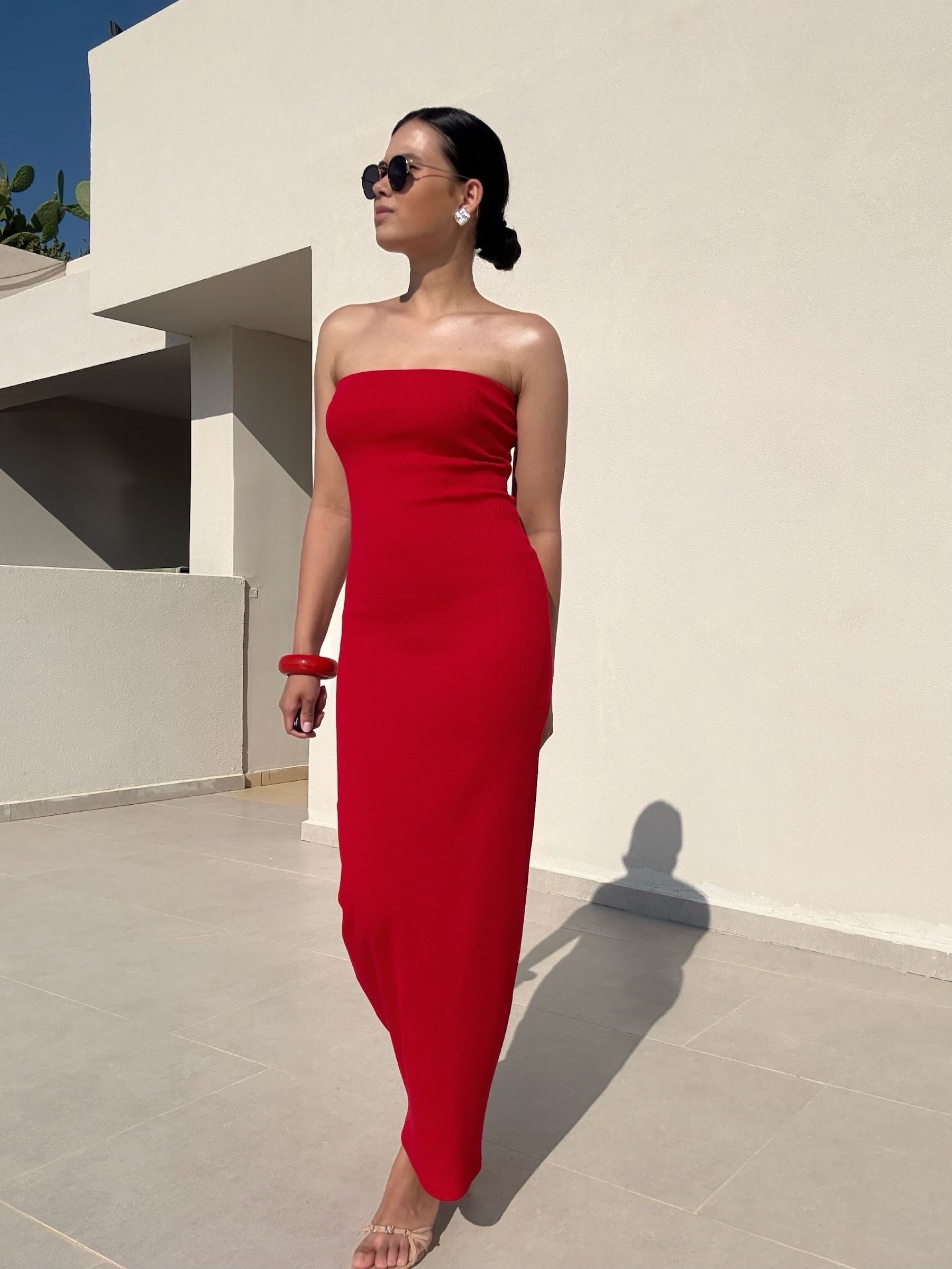 Nudyess Melrose sukienka maxi red tuba