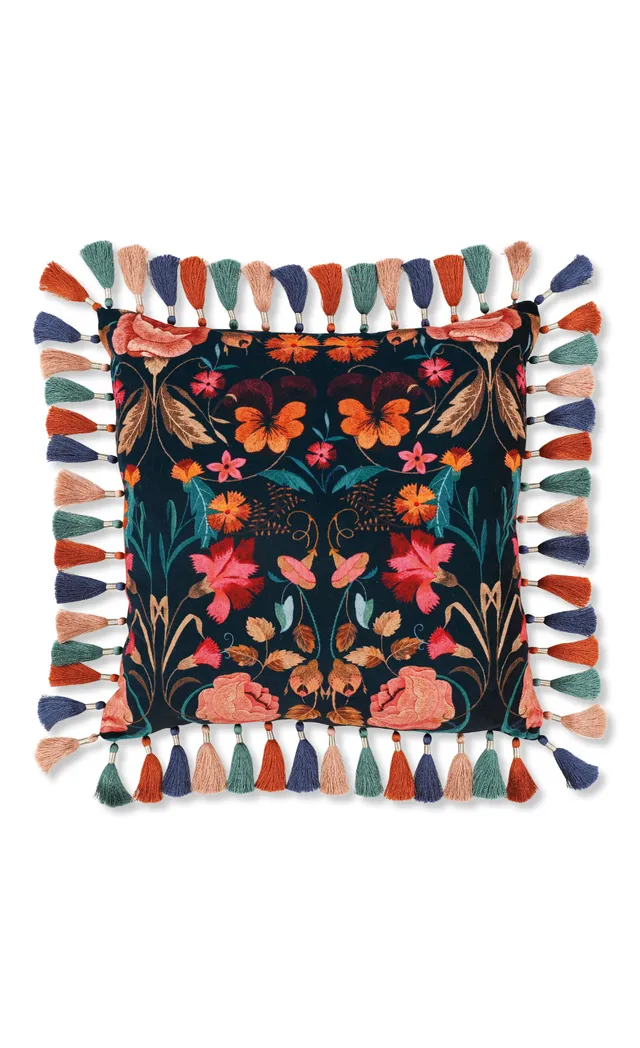 Temperley London Bonita Velvet Cushion poduszka rosa 50x50