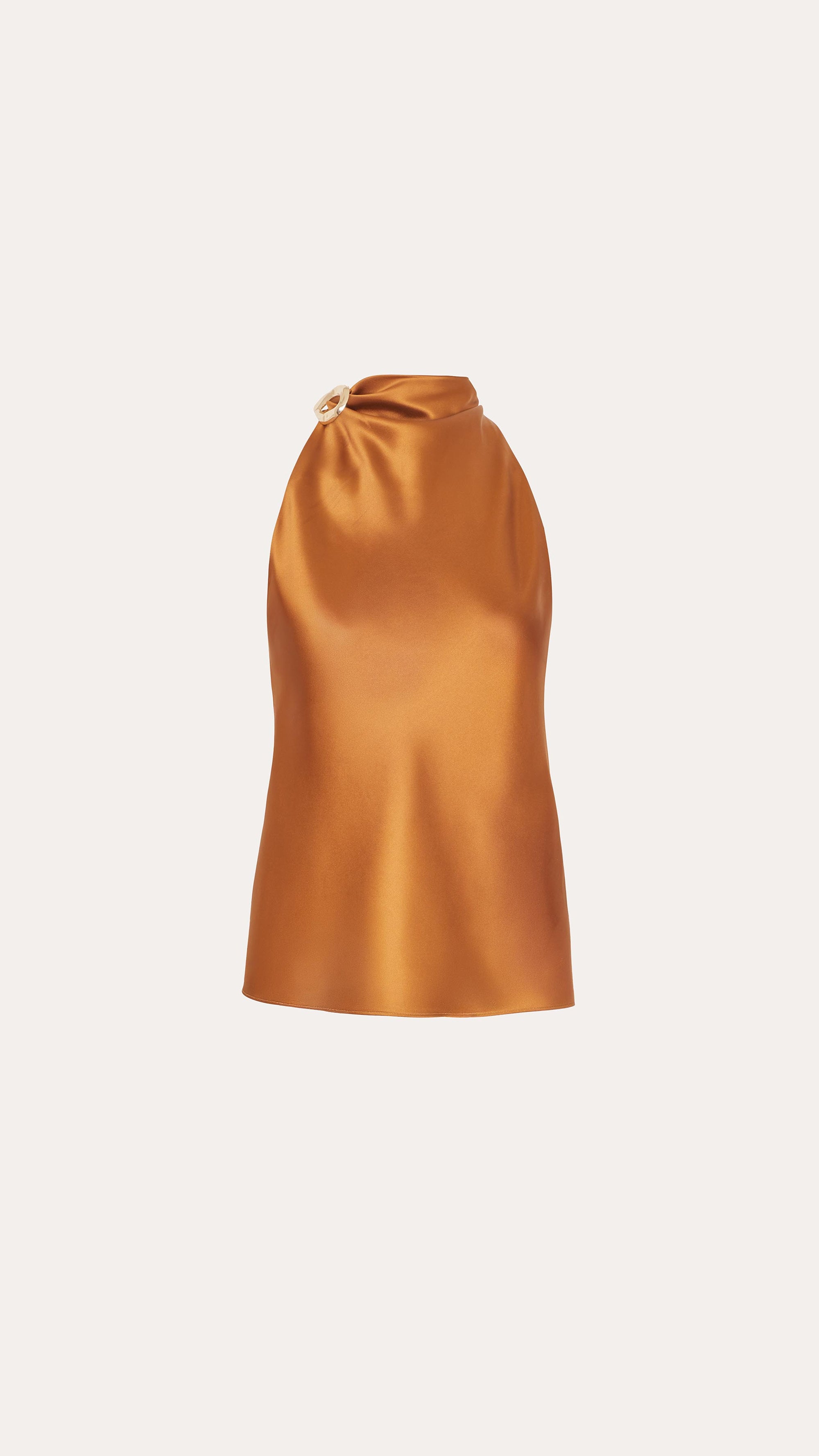 Elie Tahari Shira Asymmetric top Latte Bronze drapowany