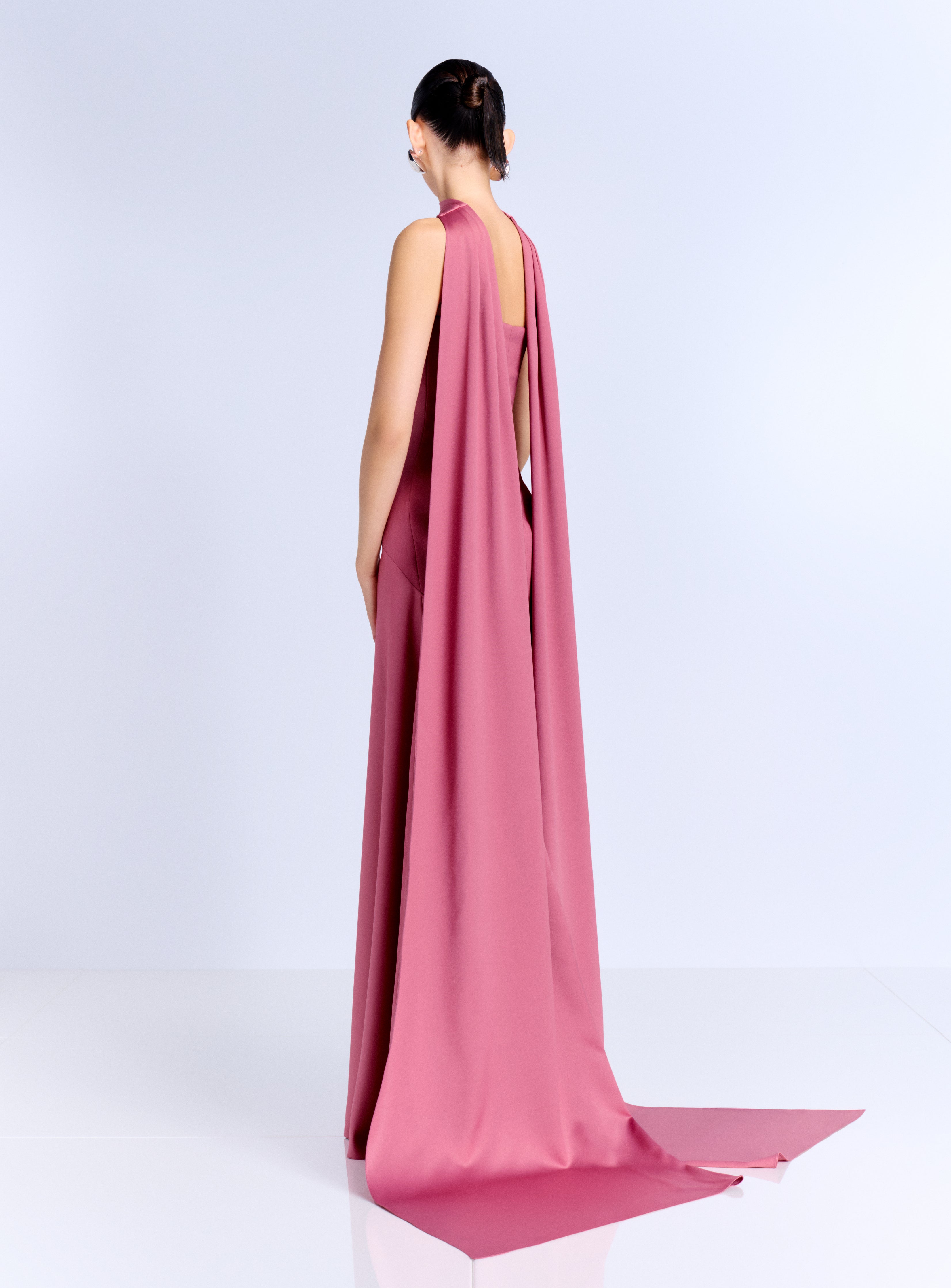 Solace London Mae sukienka wieczorowa Dark Rose bez ramiączek
