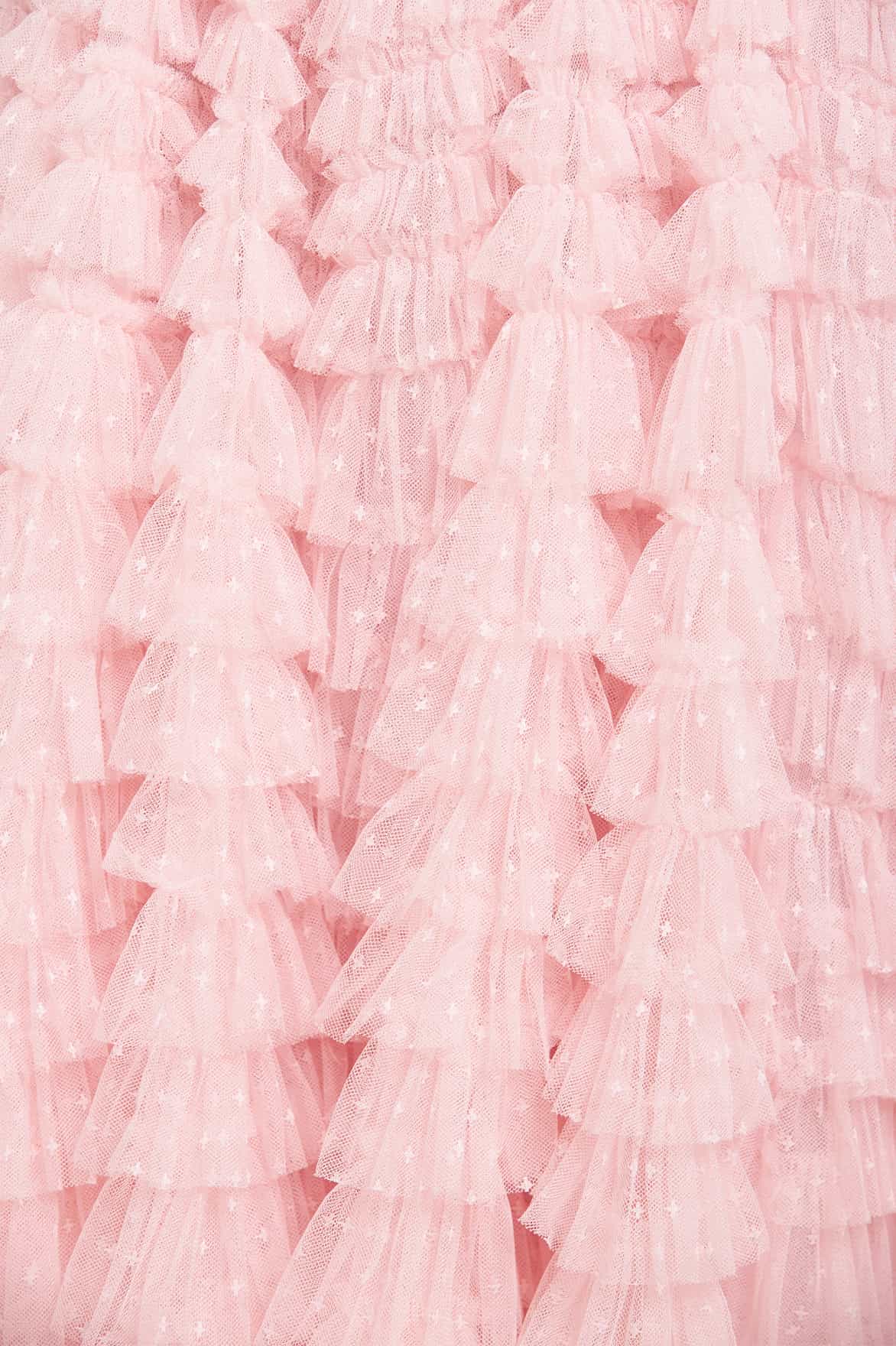 Needle & Thread Hattie Ruffle Ankle Skirt spódnica różowa