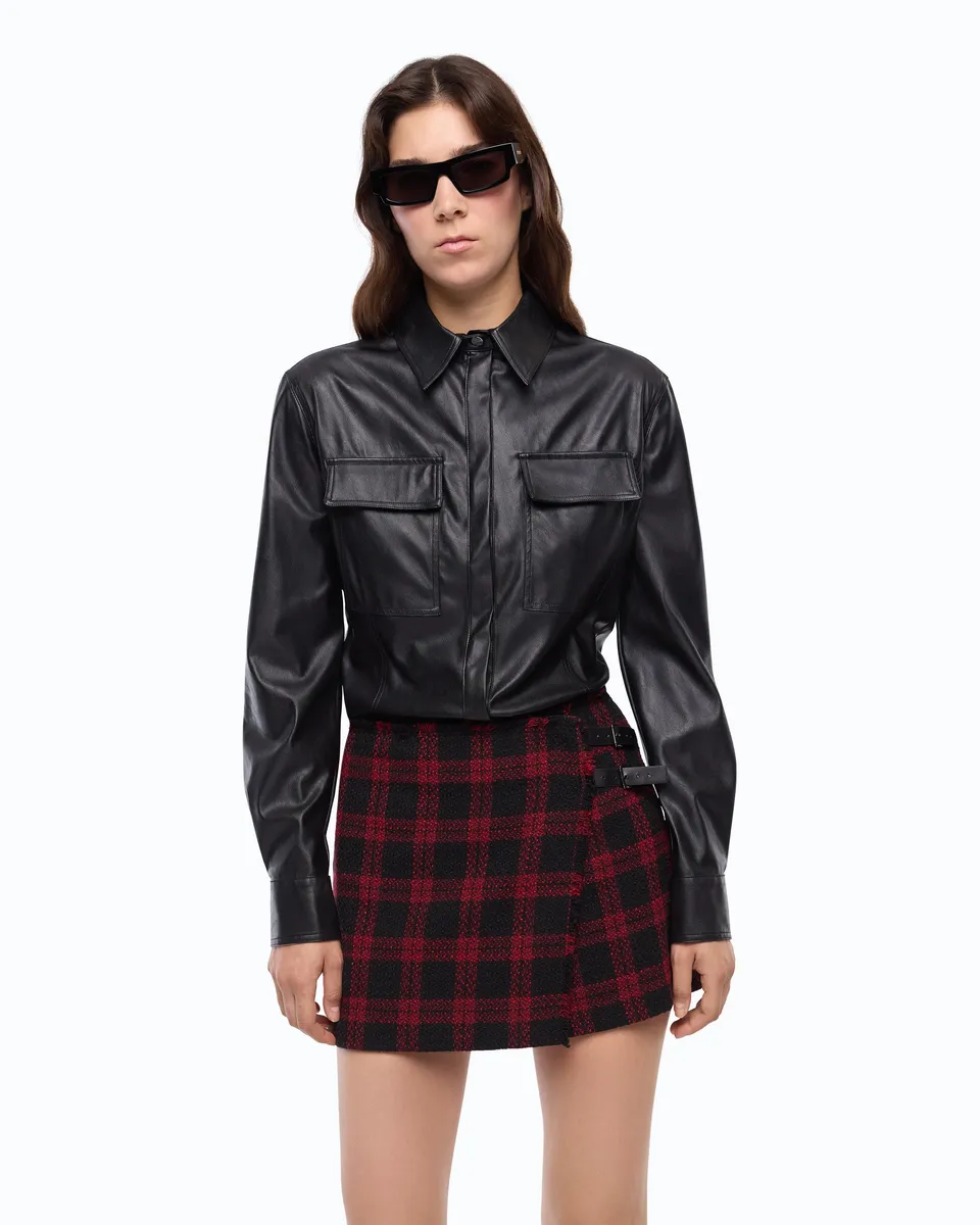 Pinko Cambria Shirt koszula skórzana czarna