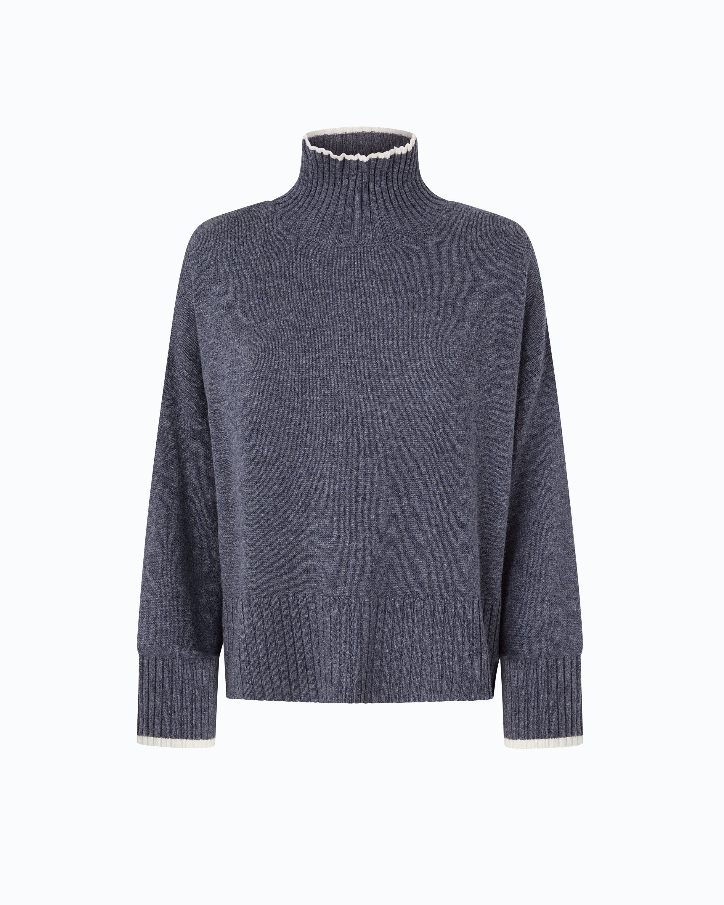 Pinko Falkland sweter golf wełna kaszmir szary