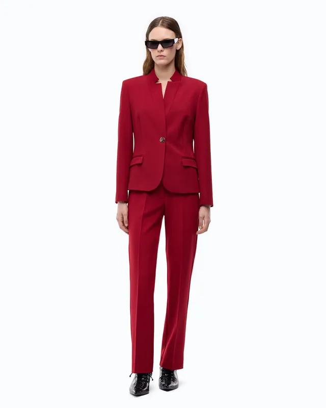 Pinko Protea spodnie eleganckie czerwone z kantem