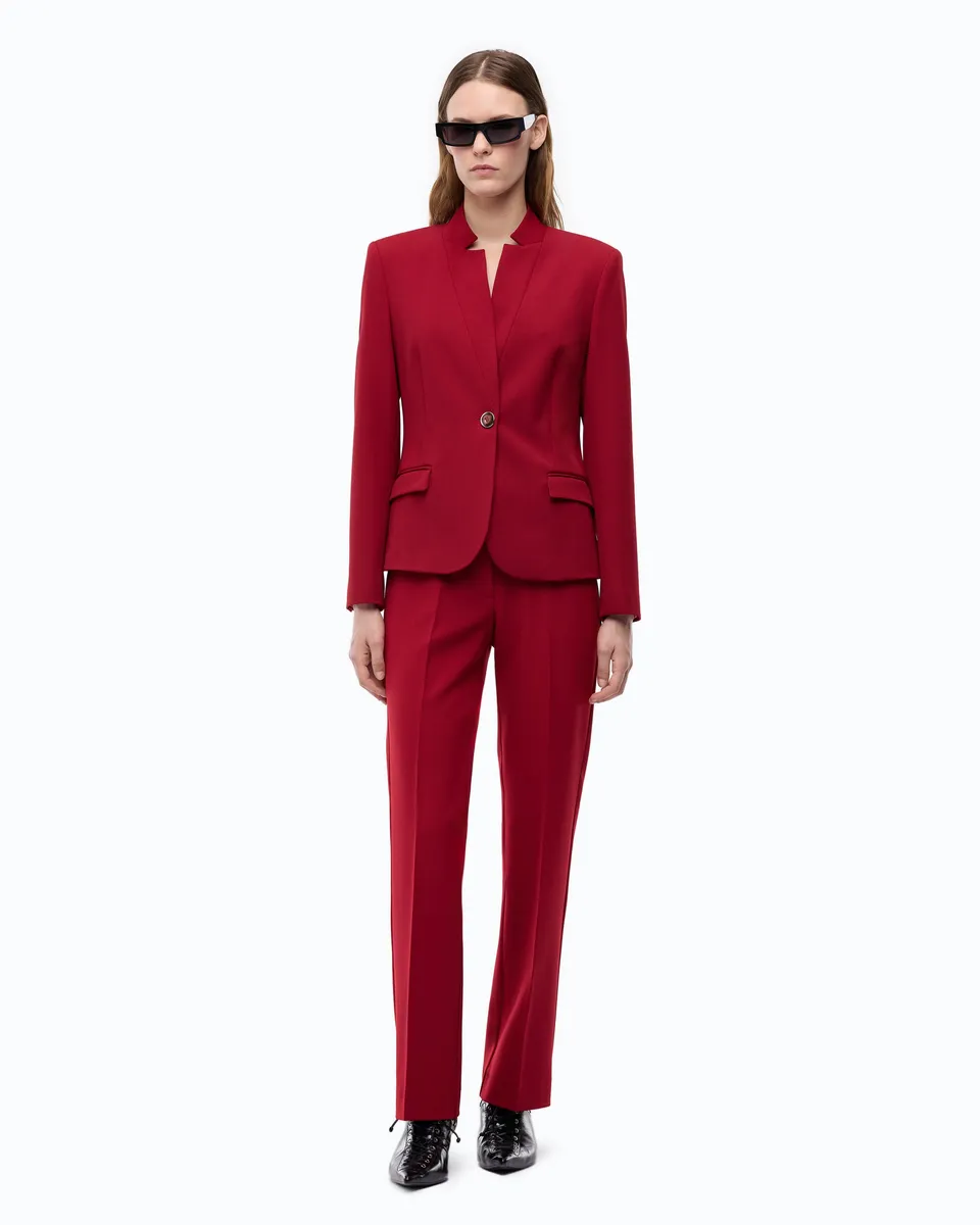 Pinko Protea spodnie eleganckie czerwone z kantem