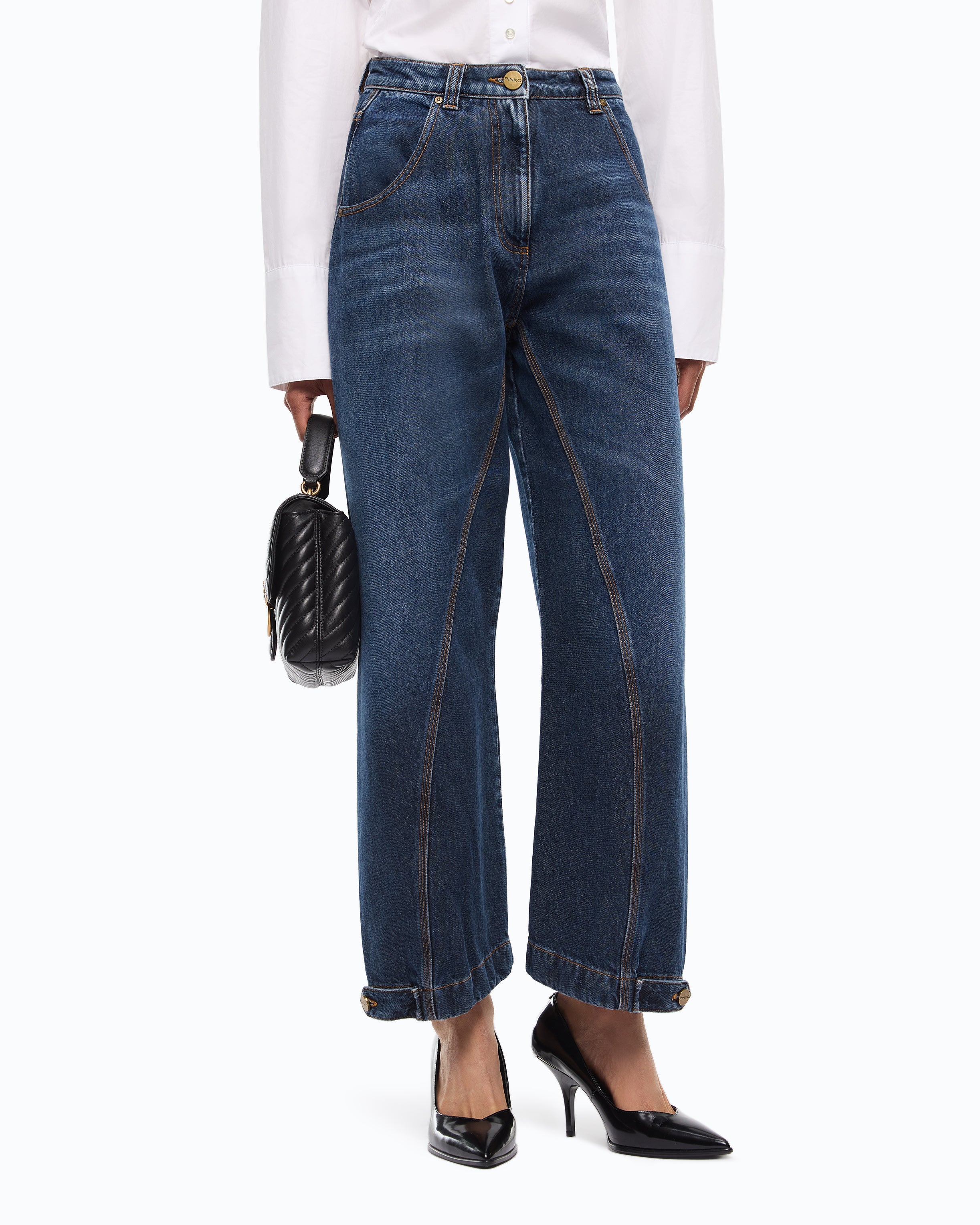 Pinko Sicuro Pants dżinsy proste workwear