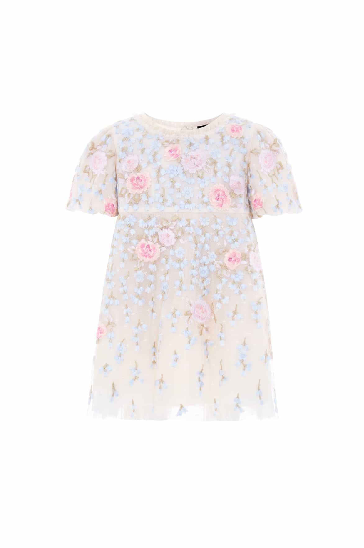 Needle & Thread Cressida Embroidery sukienka Cream niemowlęca