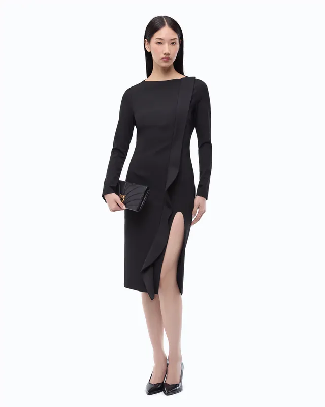 Pinko Yaris Dress sukienka midi czarna odkryte plecy