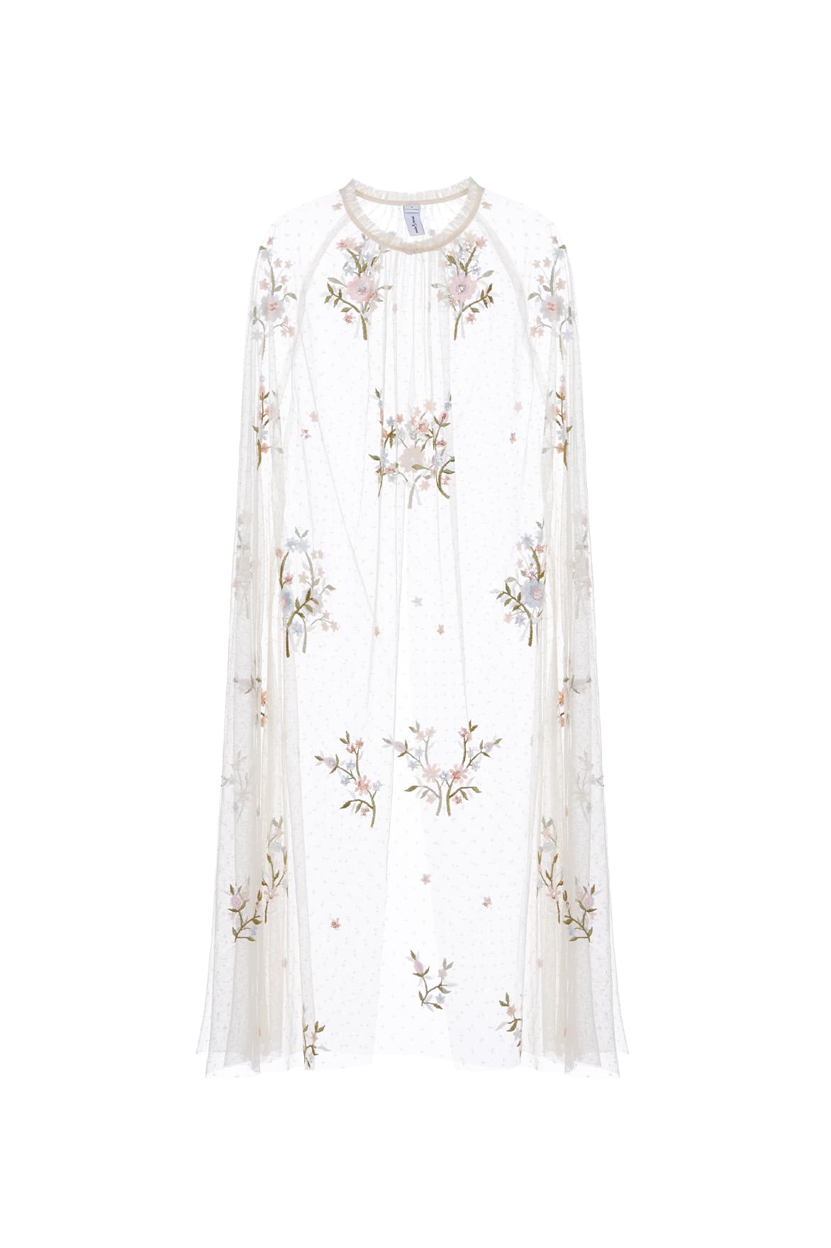 Needle & Thread Petunia Midaxi Cape pelerynka kremowa haft