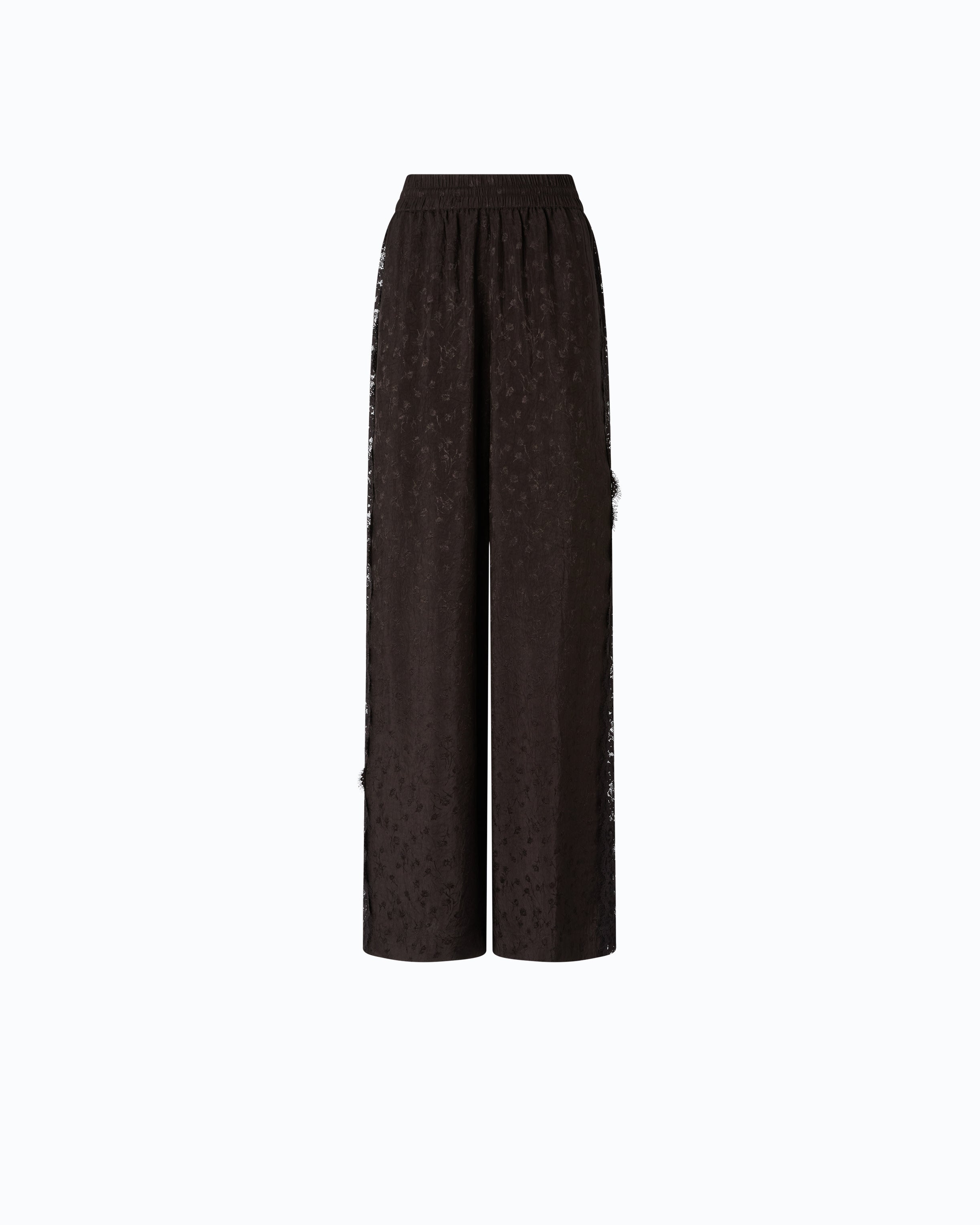 Pinko Philesia Pants spodnie palazzo brązowe koronka