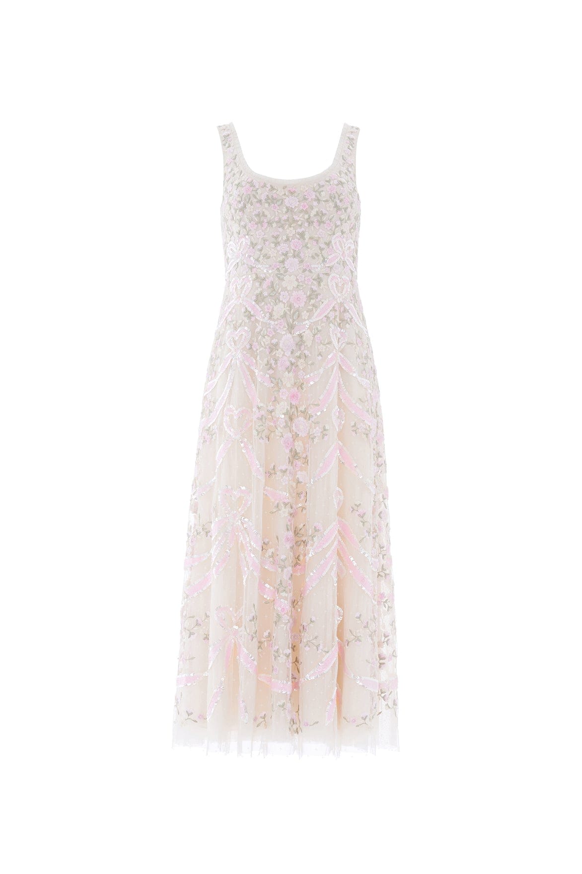 Needle & Thread Ribbon Heart Ballerina Dress sukienka kremowa
