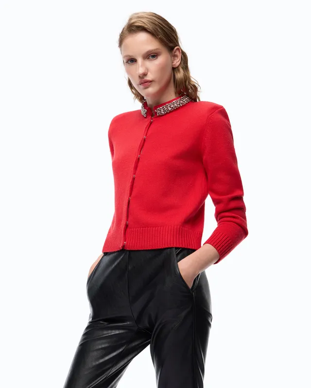 Pinko Colonia kardigan z kołnierzykiem wełniany