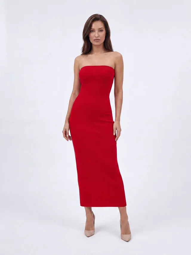 Nudyess Melrose sukienka maxi red tuba