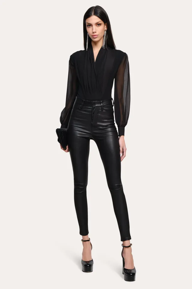 Elie Tahari Vivian body czarne z jedwabiem