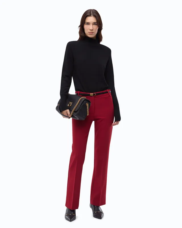Pinko Nizza Sweater sweter czarny z golfem wełna kaszmir