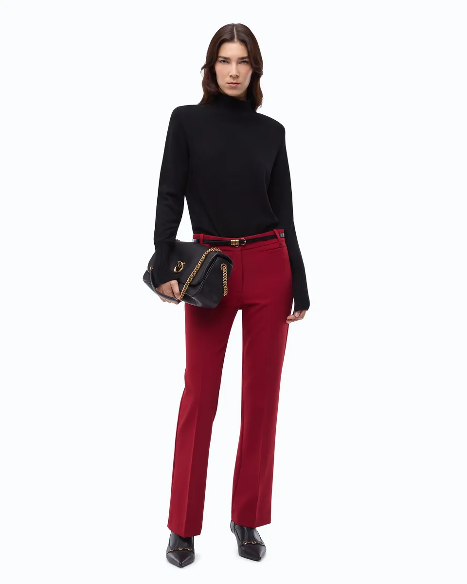 Pinko Nizza Sweater sweter czarny z golfem wełna kaszmir