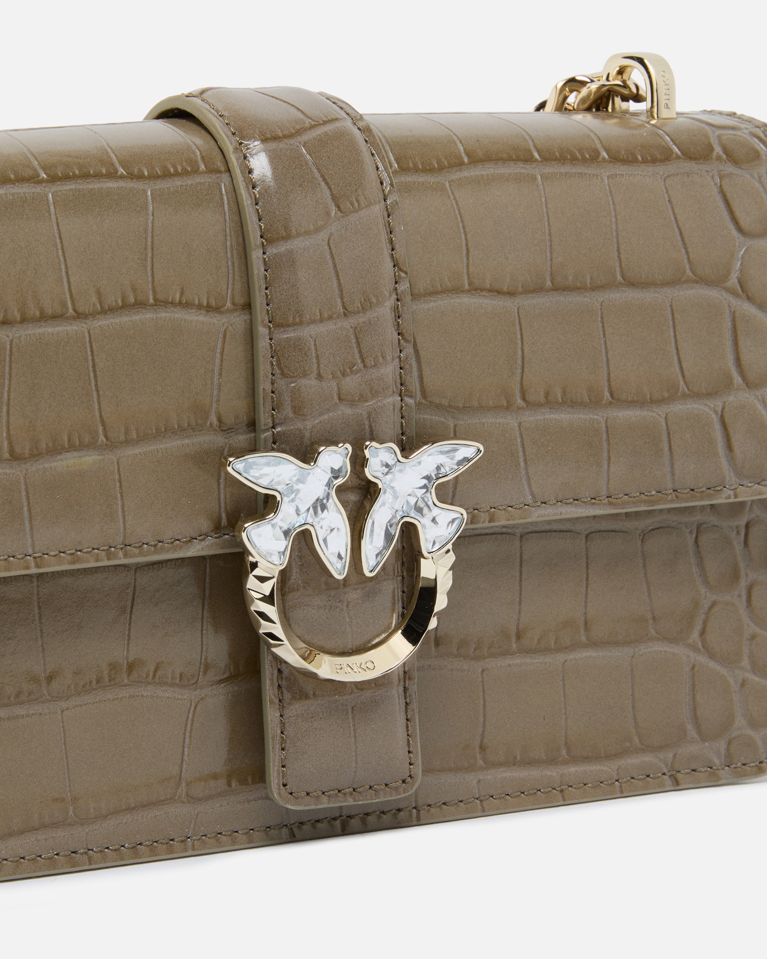Pinko Love Bag One Mini torebka skórzana croco