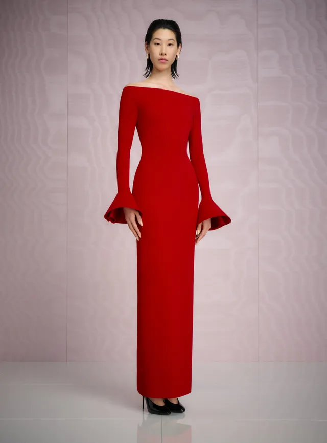 Solace London Anica sukienka wieczorowa czerwona maxi
