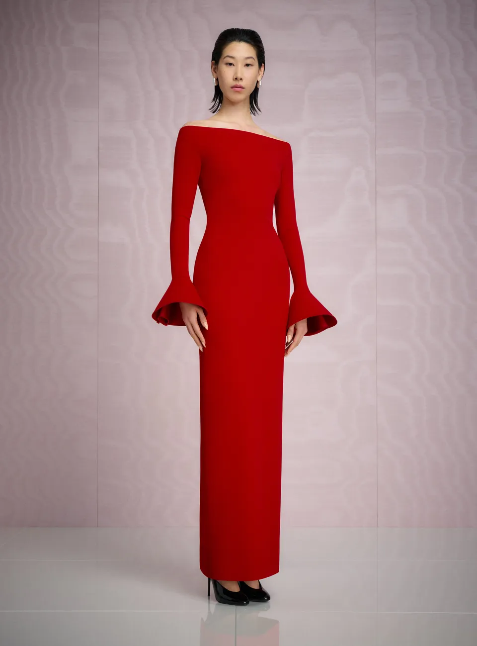 Solace London Anica sukienka wieczorowa czerwona maxi