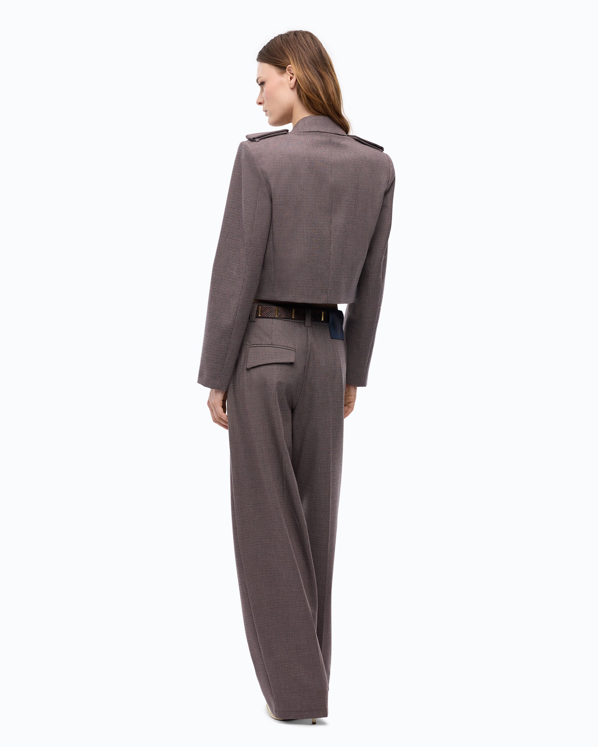 Pinko Manna Jacket żakiet pepitka beżowy krótki