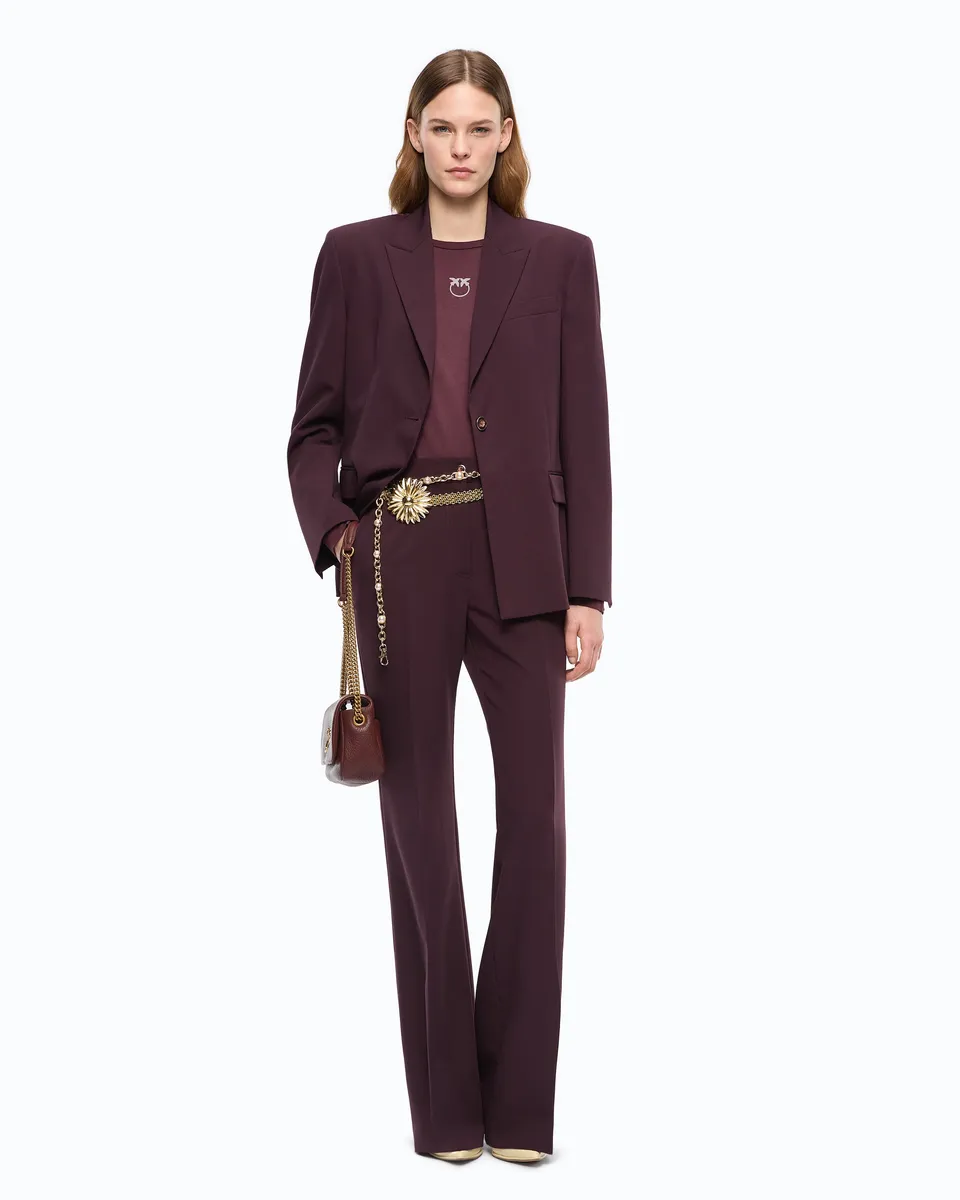 Pinko Petalo Pants spodnie palazzo bordowe