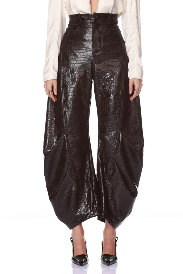 Bronx and Banco Vegan Croc Embossed Horseshoe Pant spodnie