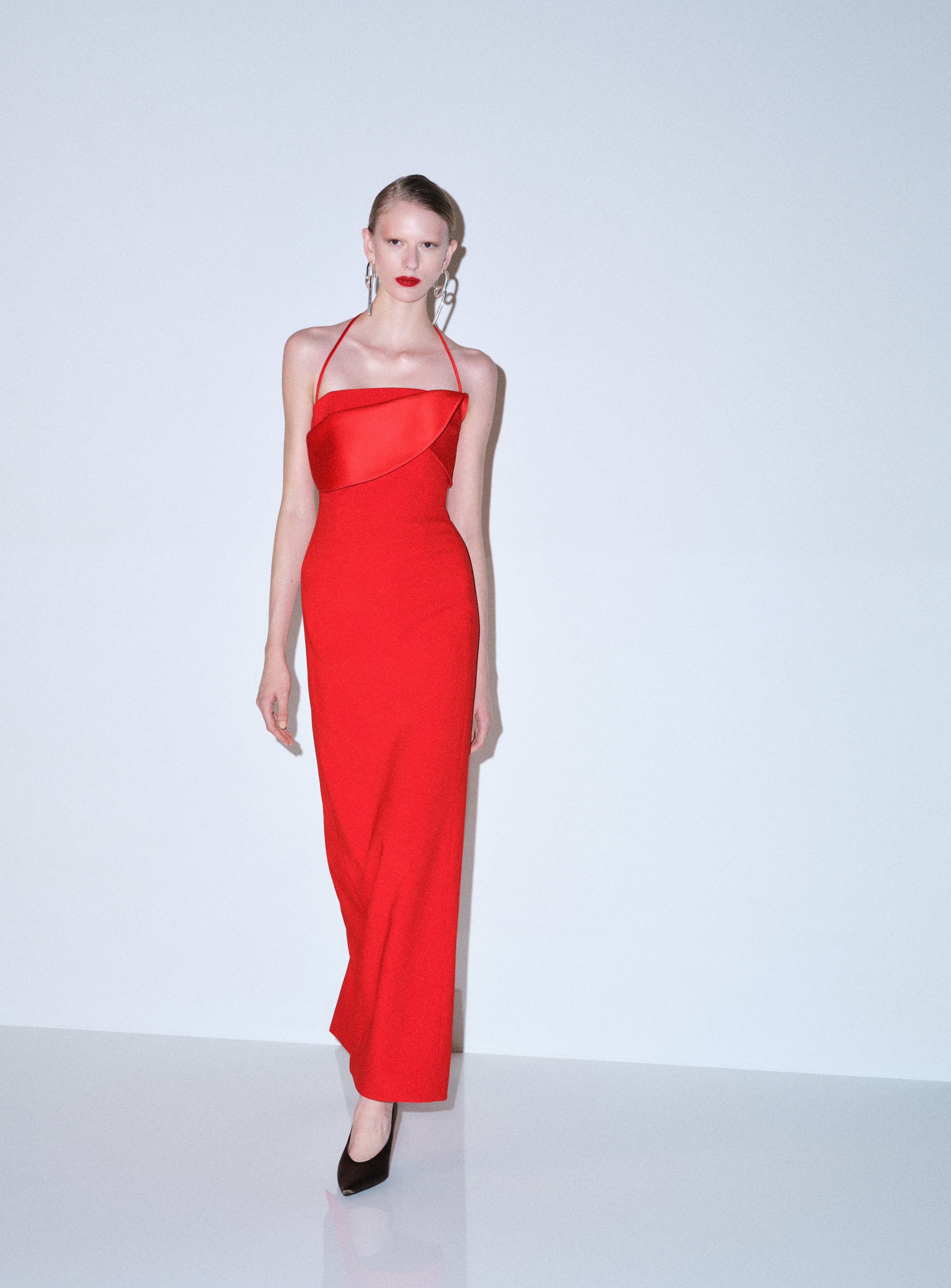 Solace London The Reynolds Maxi Dress sukienka czerwona gorsetowa