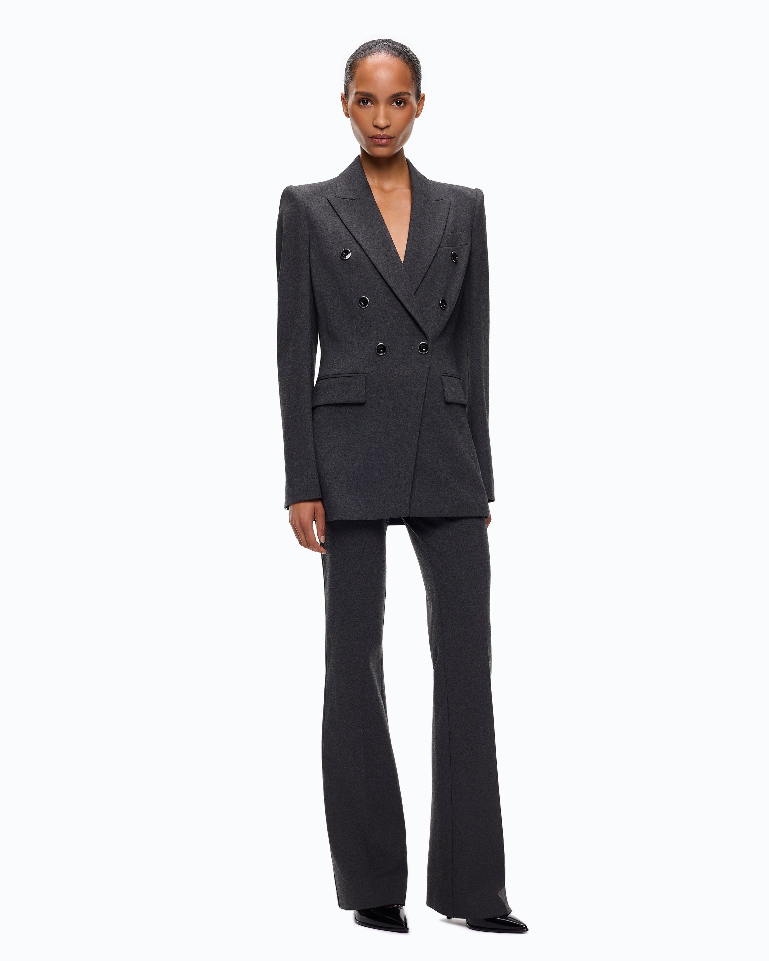 Pinko Hibiscus żakiet dwurzędowy szary slim fit