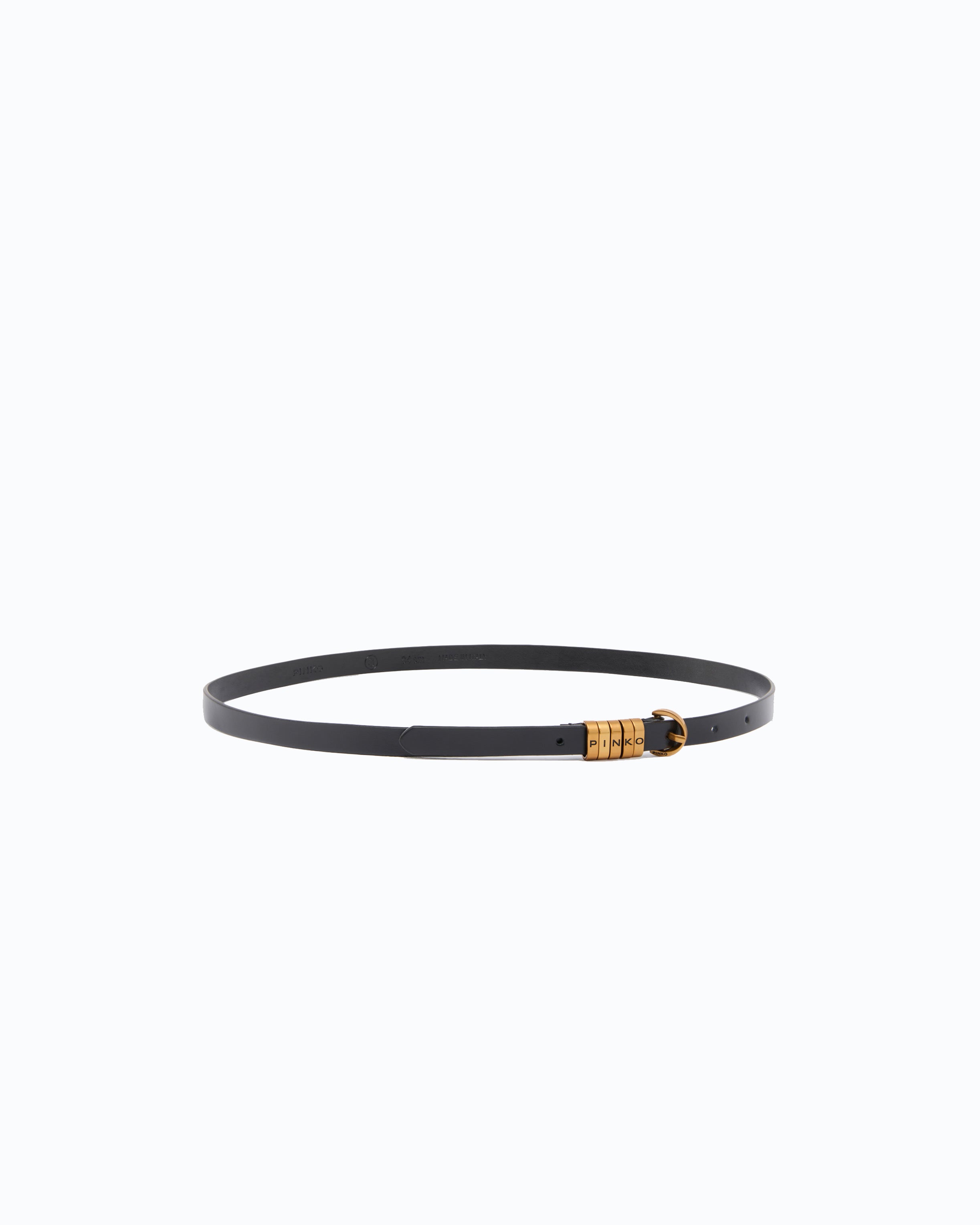 Pinko Saddle Belt H1 pasek skórzany wąski 1,2 cm