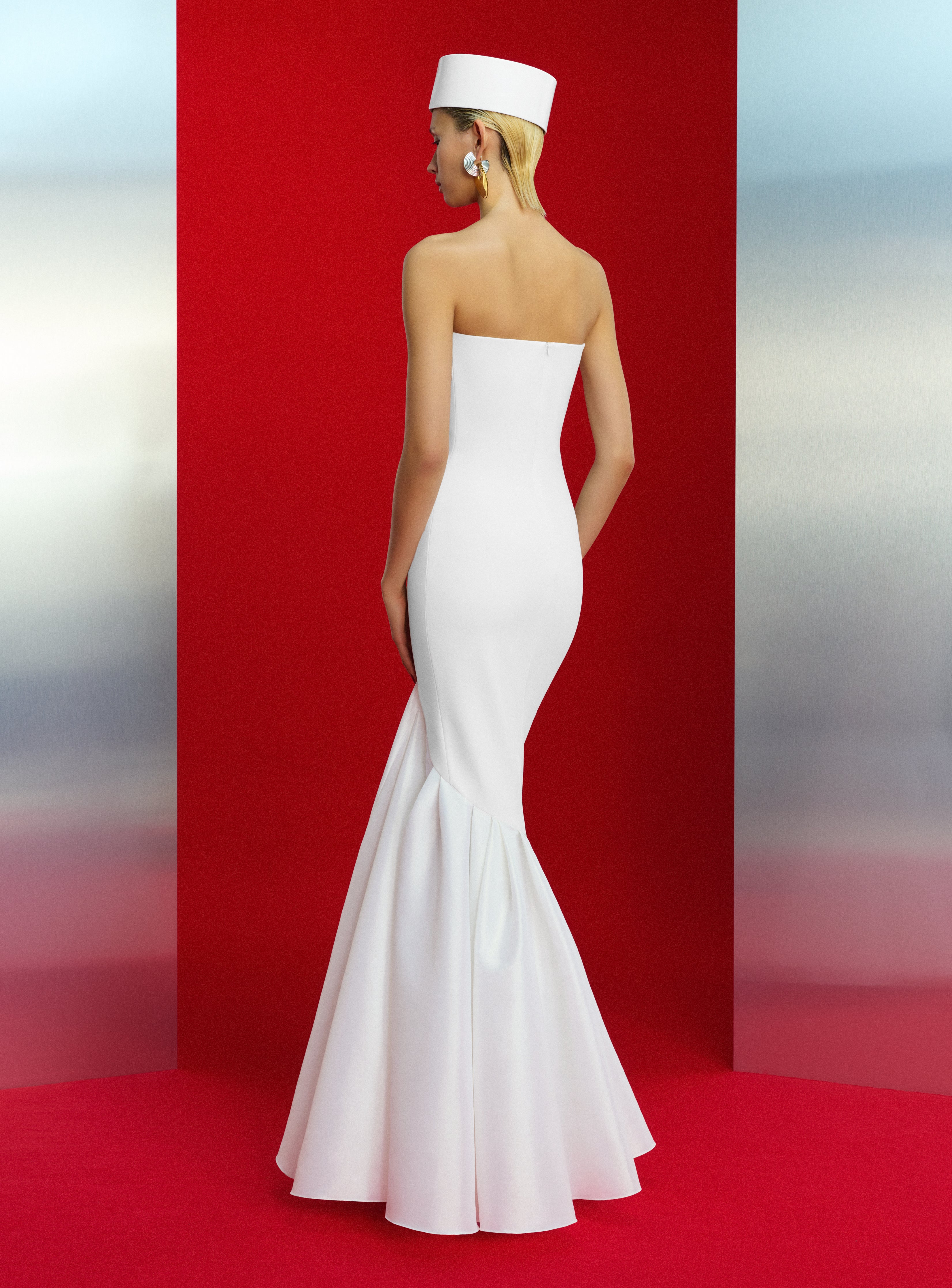 Solace London Rayne sukienka wieczorowa maxi kremowa