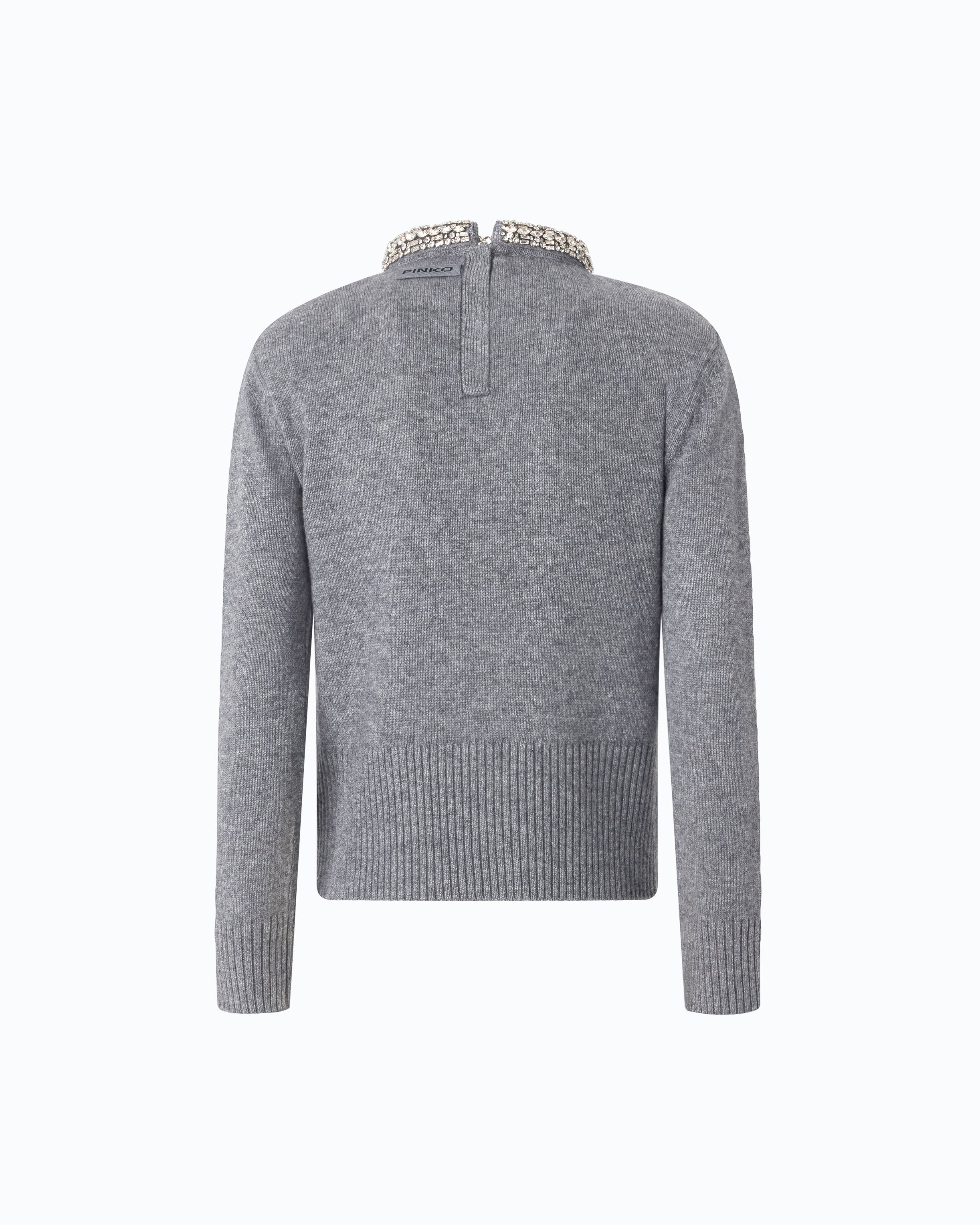 Pinko Berlino Sweater sweter szary wełniany