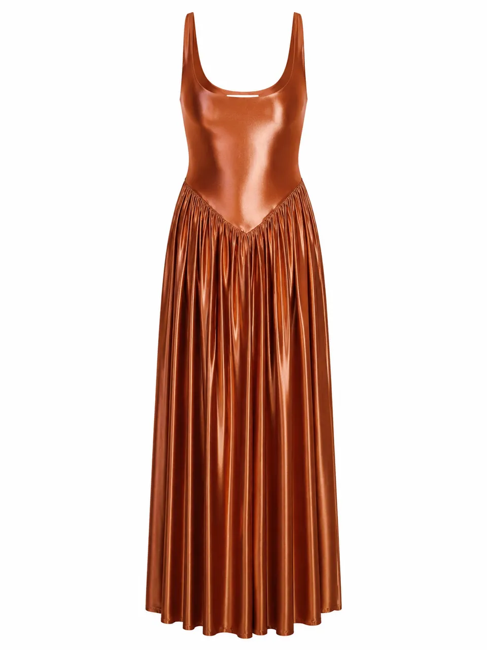 Delfi Collective Oriana Copper sukienka wieczorowa maxi satyna