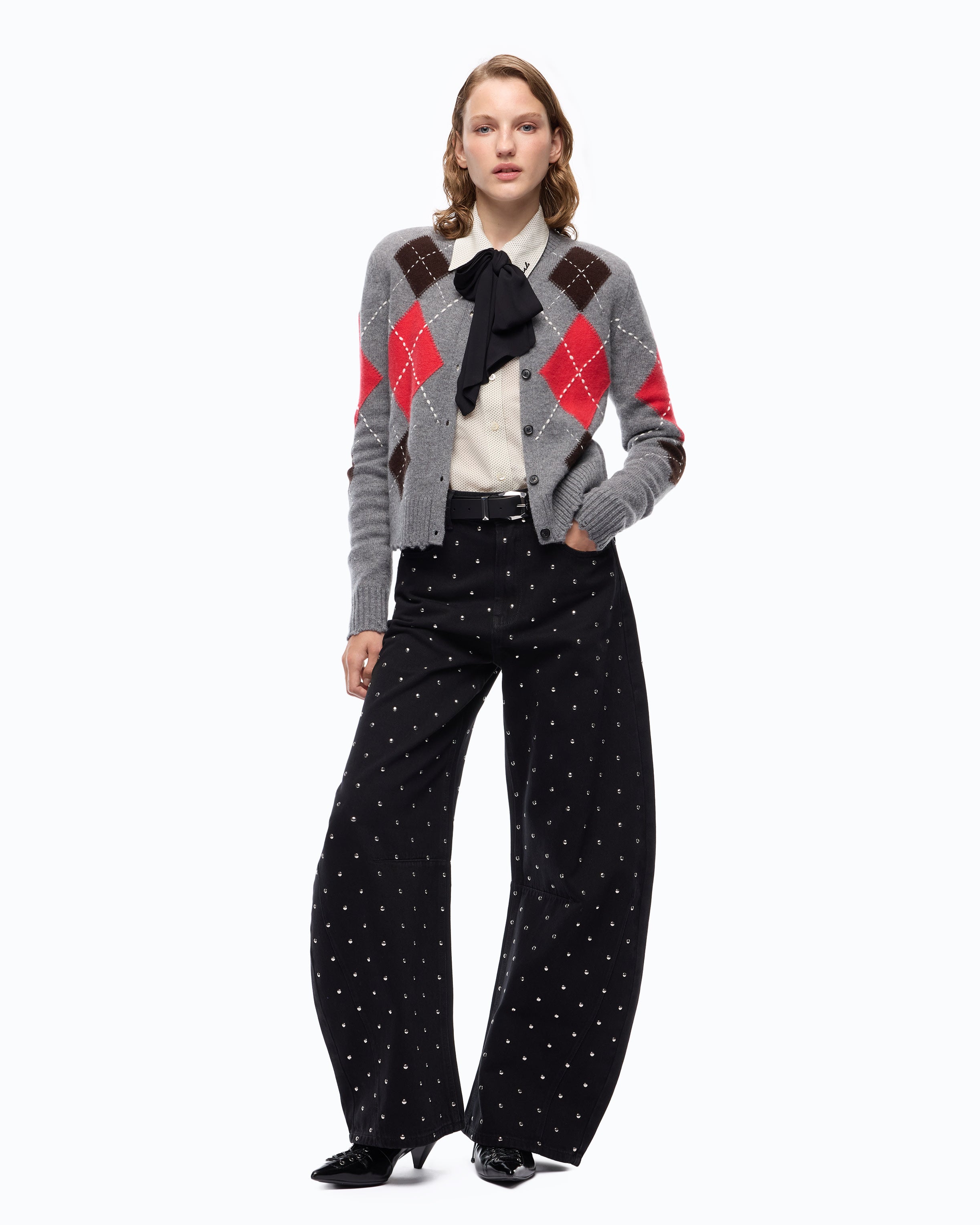Pinko Cardiff Cardigan kardigan wełniany romby