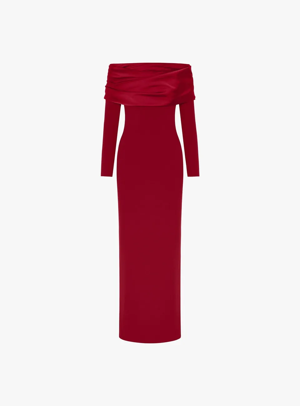 Solace London Bradshaw sukienka wieczorowa maxi rubinowa hiszpanka
