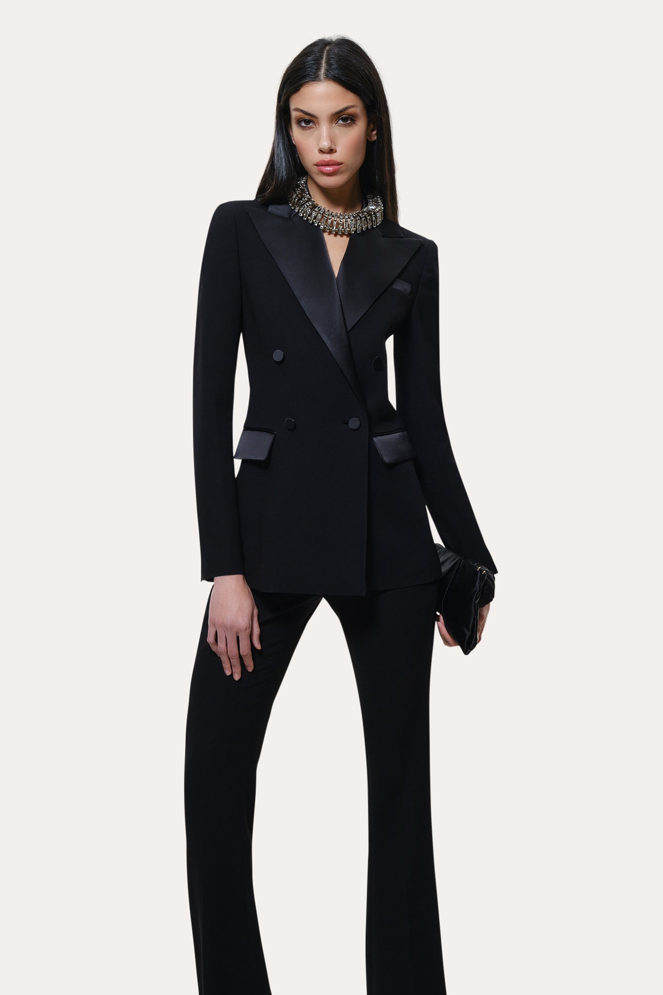 Elie Tahari Roxy marynarka Black smokingowa